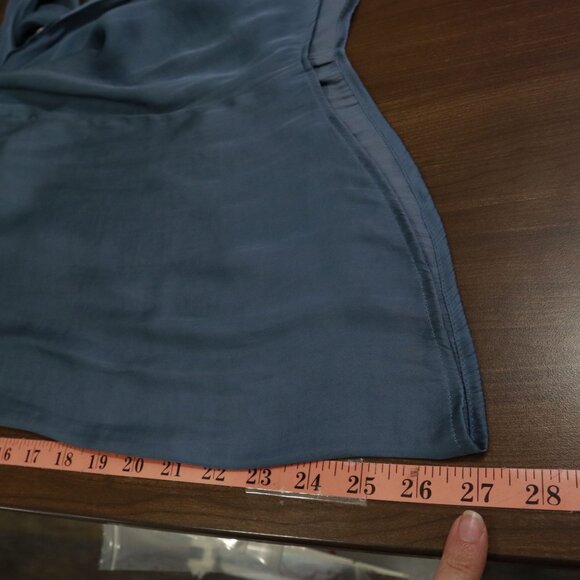 Banana Republic Satin Shirt Women SP Blue Prep Polished Classic Academia Career - Picture 13 of 16